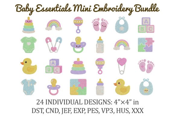 Download Baby Essentials Mini Embroidery Bundle - Baby Collection