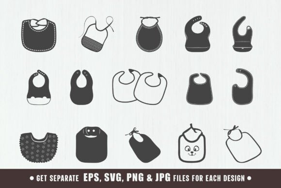 Download Baby Eat Bibs Svg, Baby Bibs Silhouette - Baby Collection