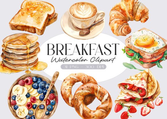 Download Watercolor Breakfast Foods Clipart - Breakfast Collection