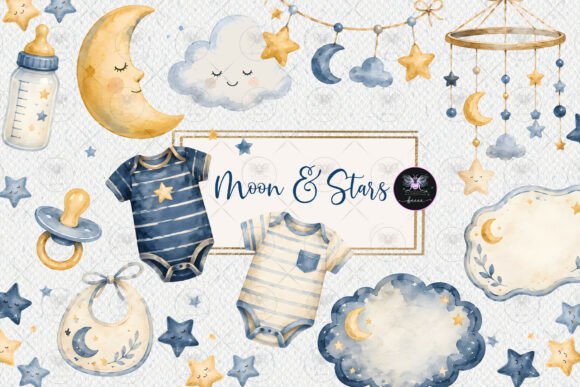 Download Moon &amp; Stars Baby Clipart - Premium Resources